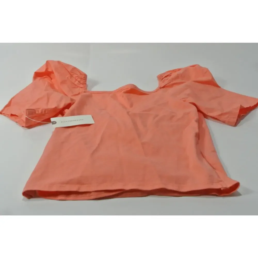 Anthropologie Women's Puff-Sleeve Wrap Top Pink XXS NWT 98